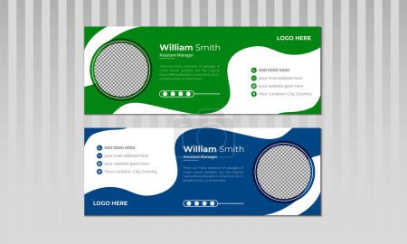 Illustration for Business card template design with abstract green and blue color - Royalty Free Image