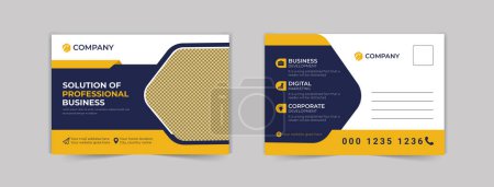 Ilustración de Diseño de postales de negocios corporativos, plantilla de postales de promoción de servicios empresariales - Imagen libre de derechos