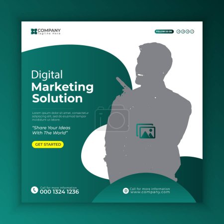 Illustration for Digital marketing Social media post banner template, business agency, and business sale promo. Creative online advertising social media post layout - Royalty Free Image