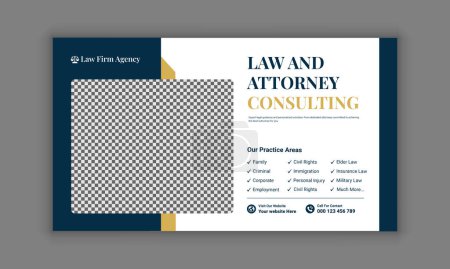 Law firm services social media post design or law consulting web banner template, and Instagram post or square flyer template