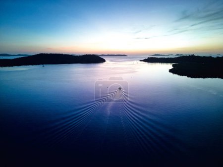 Photo for Drone view of Islands in Coron with beautiful sunset. Palawan. Philippines. High quality photo - Royalty Free Image