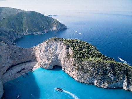 Photo for Greece ionian island Zakynthos. Navagio beach bay and cliffs aerial landscape. High quality photo - Royalty Free Image
