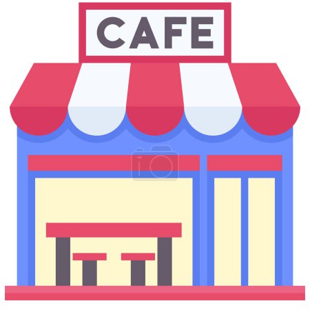 Illustration for Coffeehouse, coffee shop or cafe vector icon - Royalty Free Image