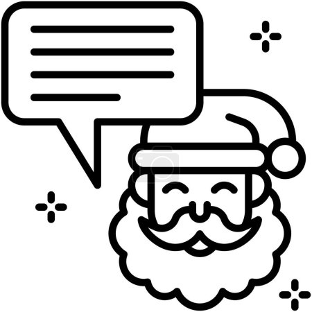 Illustration for Santa Claus wiht speech balloon icon, Xmas related vector illustration - Royalty Free Image