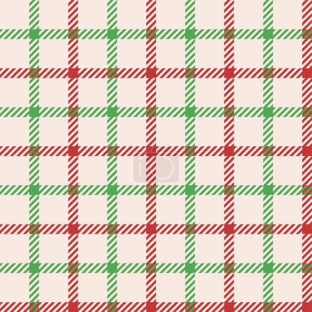 Illustration for Tattersall check pattern, Xmas plaid pattern vector illustration - Royalty Free Image