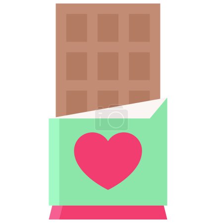 Téléchargez les illustrations : Icône de barre de chocolat, illustration vectorielle liée à la Saint-Valentin - en licence libre de droit