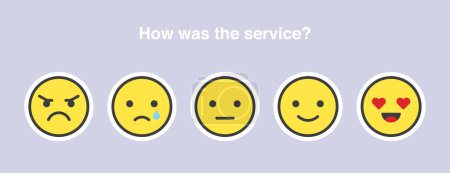 Illustration for Feedback emoji infographic, Reviews or rating scale with emoji representing different emotions, Level of satisfaction rating for service - Royalty Free Image