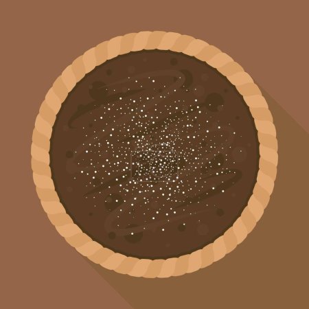Ilustración de Pastel de chocolate o azúcar morena con polvo de azúcar en el vector de fondo marrón - Imagen libre de derechos