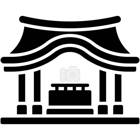 Illustration for The Cleansing Ritual or Temizuya icon, Japanese New Year related vector illustration - Royalty Free Image