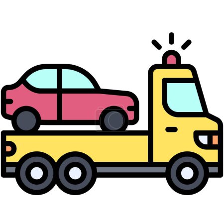 Car carrier trailer icon, car accident and safety related vector illustration
