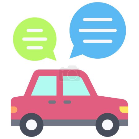Talking while driving icon, car accident and safety related vector illustration