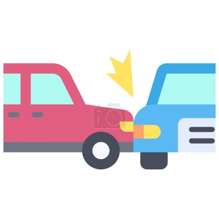Car crash icon, car accident and safety related vector illustration