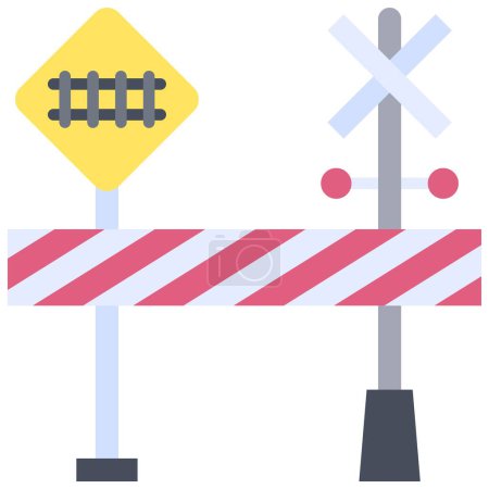 Railroad barrier icon, car accident and safety related vector illustration