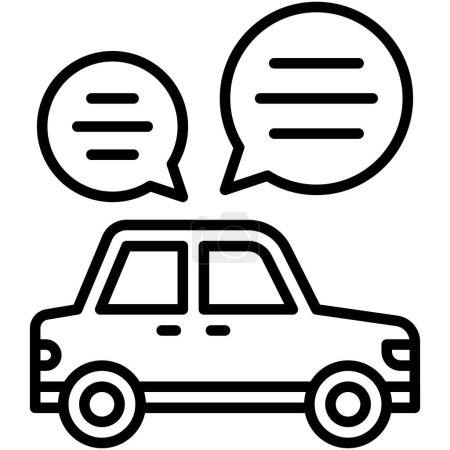 Hablar mientras se conduce icono, accidente de coche e ilustración vectorial relacionada con la seguridad