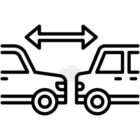 Téléchargez les illustrations : Plage entre icône de voiture, accident de voiture et illustration vectorielle liée à la sécurité - en licence libre de droit