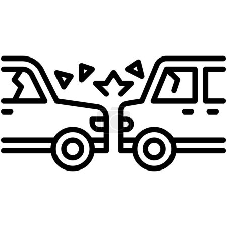 Car crash icon, car accident and safety related vector illustration