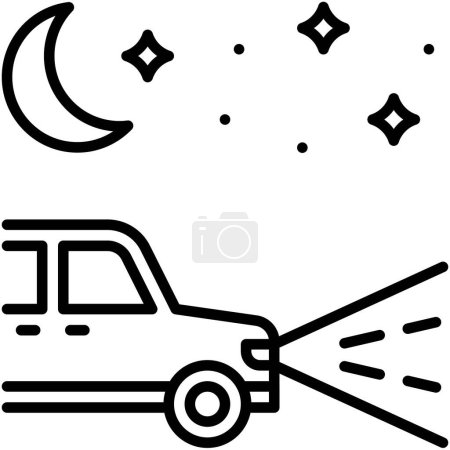 Car with headlights on icon, car accident and safety related vector illustration