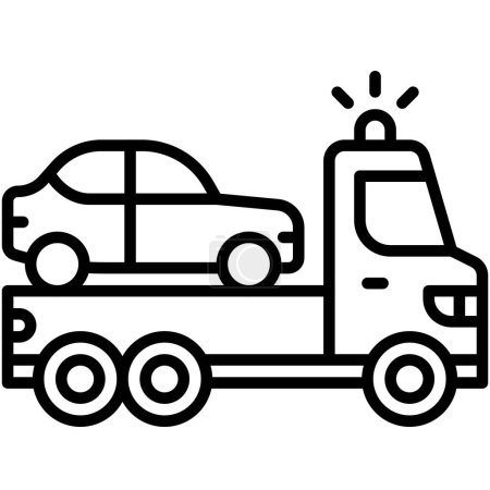 Car carrier trailer icon, car accident and safety related vector illustration