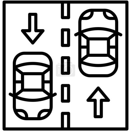 Icono de tráfico entrante, accidente de coche e ilustración vectorial relacionada con la seguridad