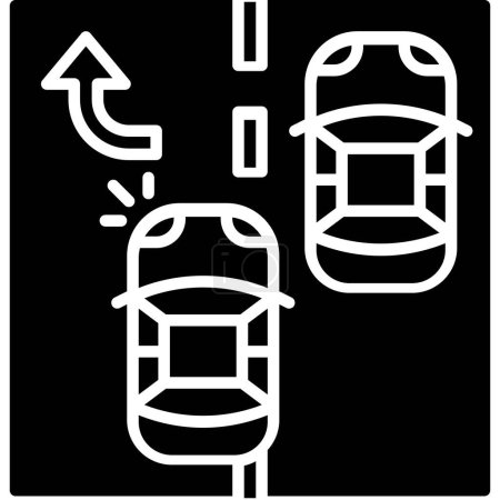Ilustración de Icono de coche adelantamiento, accidente de coche e ilustración vectorial relacionada con la seguridad - Imagen libre de derechos
