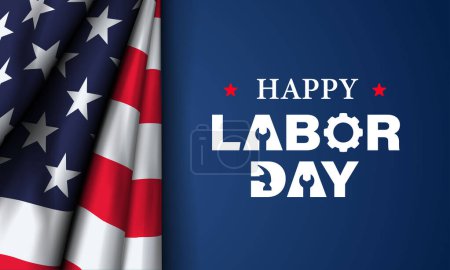 Illustration for Happy Labor Day Background Design. Greeting Card, Banner, Poster. Vector Illustration. - Royalty Free Image