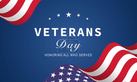 Illustration for Veterans day. Honoring all who served. Veterans day background. design illustration. November 11 - Royalty Free Image
