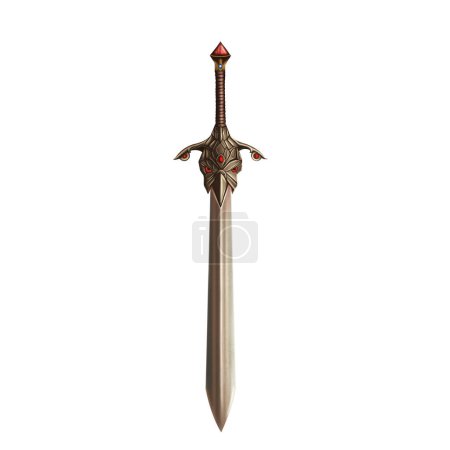 Photo for 2d render of a sword isolated on white background - Royalty Free Image