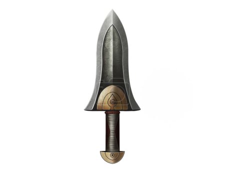 Photo for 2d render of a medieval sword isolated on white background - Royalty Free Image
