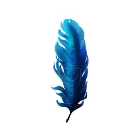 Photo for Blue feather isolated on a white background - Royalty Free Image
