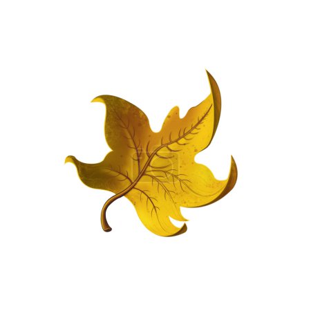 Photo for Yellow maple leaf isolated on white background. flat design. - Royalty Free Image