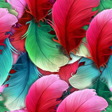 Photo for Colorful feathers patterns background wallpaper in several designs created with illustration artwork - Royalty Free Image