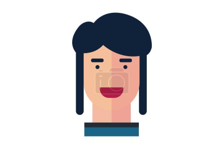 Photo for Woman face with facial expression, web simple illustration - Royalty Free Image