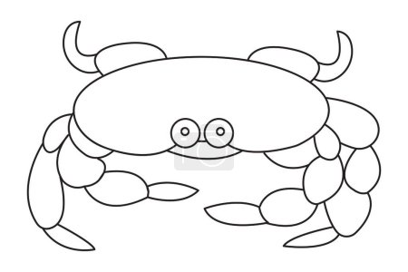 Ilustración de Lindo cangrejo de dibujos animados con ojos grandes, vector de ilustración - Imagen libre de derechos