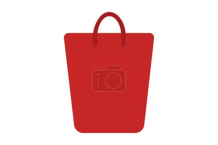 Téléchargez les illustrations : Red Carry Bag shown on white background. - en licence libre de droit