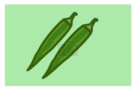 Illustration for Lady Fingers or Okra drawing picture vector illustration - Vector - Royalty Free Image
