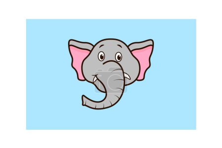 Illustration for Vector illustration art Icon cartoon character cute little baby elephant face - Royalty Free Image
