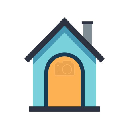 Vector illustration of a big pet house for small animals on a white background.