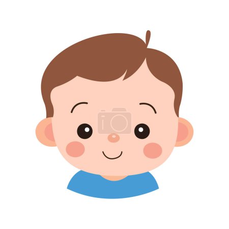 Ilustración de Obra de arte vectorial de una inocente cara de bebé con una sonrisa encantadora en un fondo blanco vector ilustración arte - Imagen libre de derechos