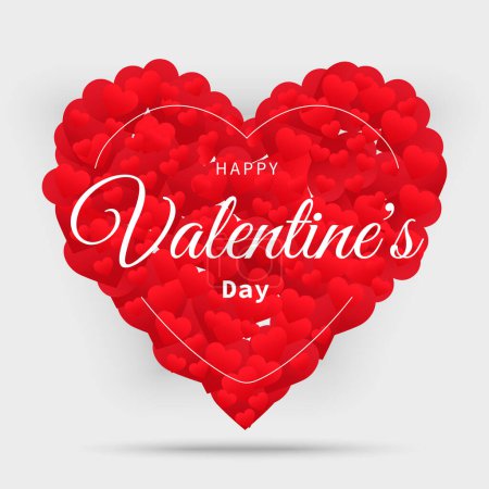 Illustration for Valentines greeting card with Hearts. Concept of a greeting card for St. Valentine's Day. Vector illustration isolated on white background - Royalty Free Image
