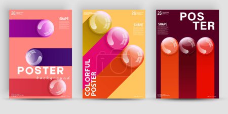 Illustration for A conceptual A4 book cover design in vector style. A minimalist collection of 3D ball illustrations for an annual report. - Royalty Free Image