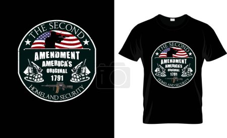 Ilustración de 2ª Enmienda America 's Original Homeland Security Gun T-Shirt Vector Design. - Imagen libre de derechos