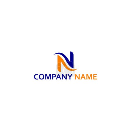 Ilustración de Creative and modern N letter logo design. N. N Logo Design, Initial N Logo template - Imagen libre de derechos