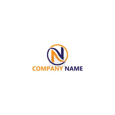 Ilustración de Creative and modern N letter logo design. N. N Logo Design, Initial N Logo template - Imagen libre de derechos