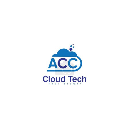 Illustration for Simple A C C Cloud Logo template, ACC Letter Logo Design Vector Illustration - Royalty Free Image