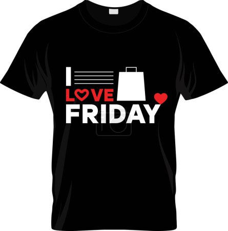 Illustration for I love Friday Vector EPS 10 illustration. New T-shirt design - Royalty Free Image