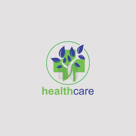 Téléchargez les photos : Logo médical plus Leaf Simple adapté au logo de votre entreprise ou au logo de l'hôpital - en image libre de droit