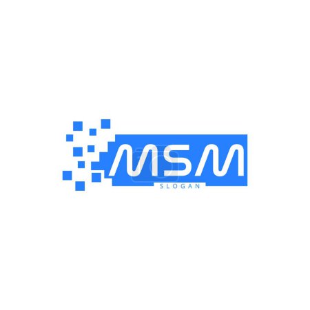 Téléchargez les illustrations : MSM lettre logo design dans l'illustration. Logo vectoriel, dessins de calligraphie pour logo, technologie MSM lettre logo. - en licence libre de droit