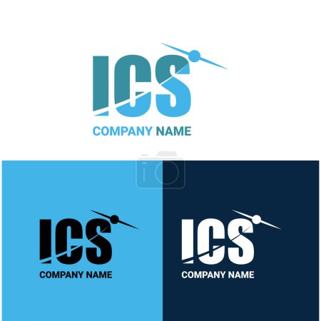  ICS plantilla de vector logotipo de la empresa. Diseño del logo vectorial con las letras iniciales del ICS. o icono de viaje 