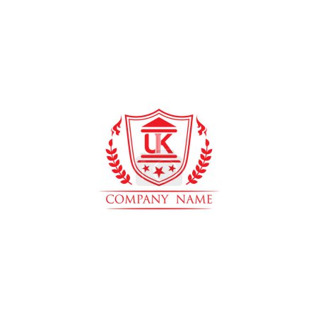 Letter KU or UK Lawyer Logo, suitable for any business related to lawyer with KU or UK initials.