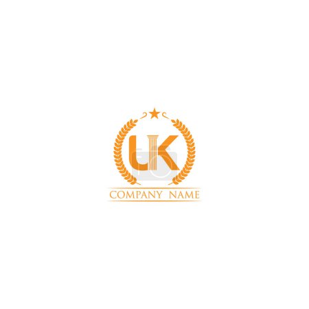 Lettre KU ou UK Lawyer Logo, adapté à toute entreprise liée à un avocat avec des initiales KU ou UK.